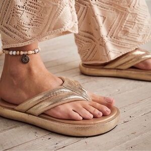 Free People Gold Sandals